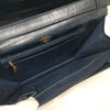 Gucci Italy. Navy Blue Leather Goldplated Hardware 1970s Vintage Shoulderbag