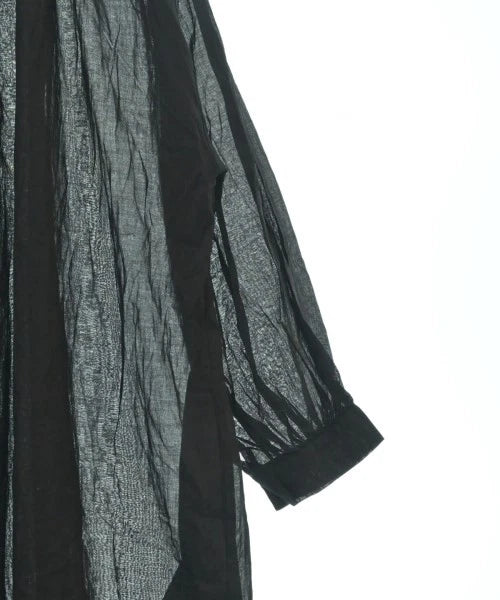 OMNES JAPAN. Black Cotton Semi Sheer Dress