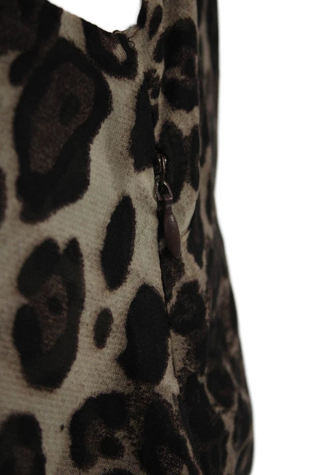 Isalis. Vintage Beige Animal Print Slip Dress