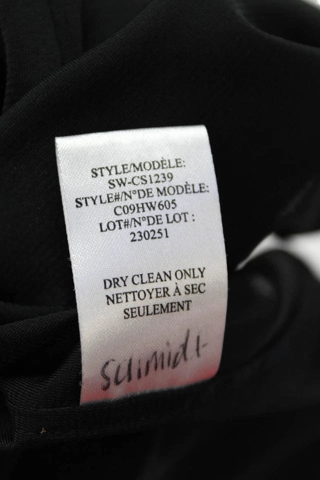 Helmut Lang NY. Black Viscose Back Zip Sleeveless V Neck Knit Shift Dress