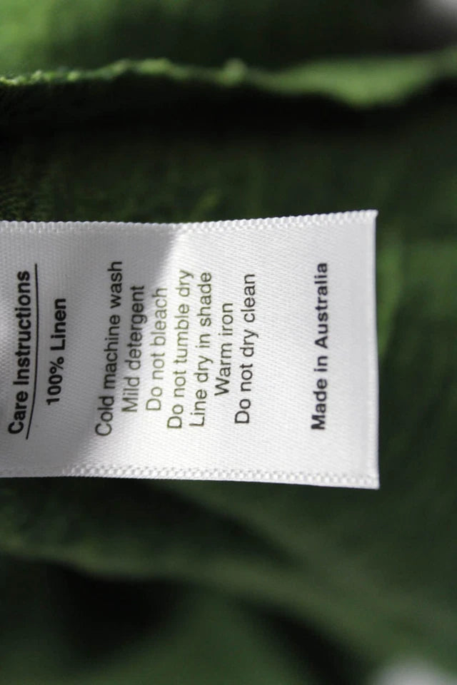 DOMINIQUE HEALY New Zealand. Pull On Green Linen Maxi Skirt