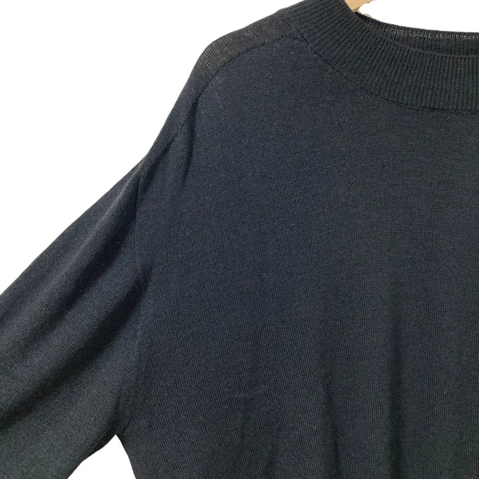 MARGARET HOWELL LONDON. 24AW Collection  Extra fine Merino Black Wool Knit Sweater