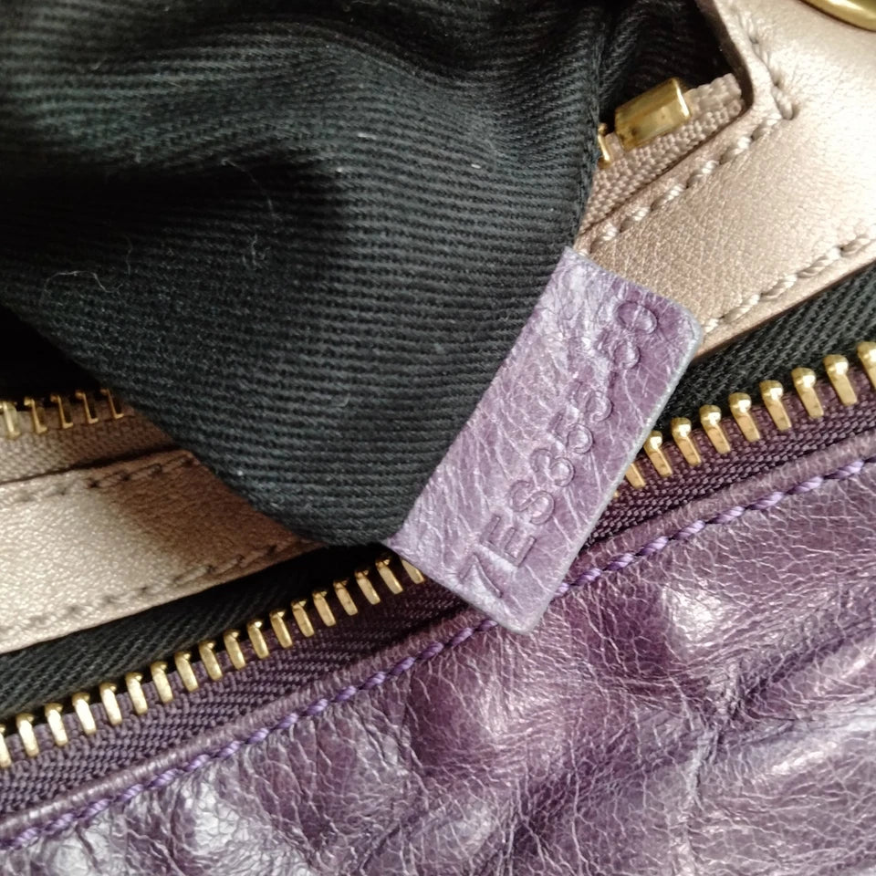 Chloe Paris. Eggplant Color Leather Shoulderbag