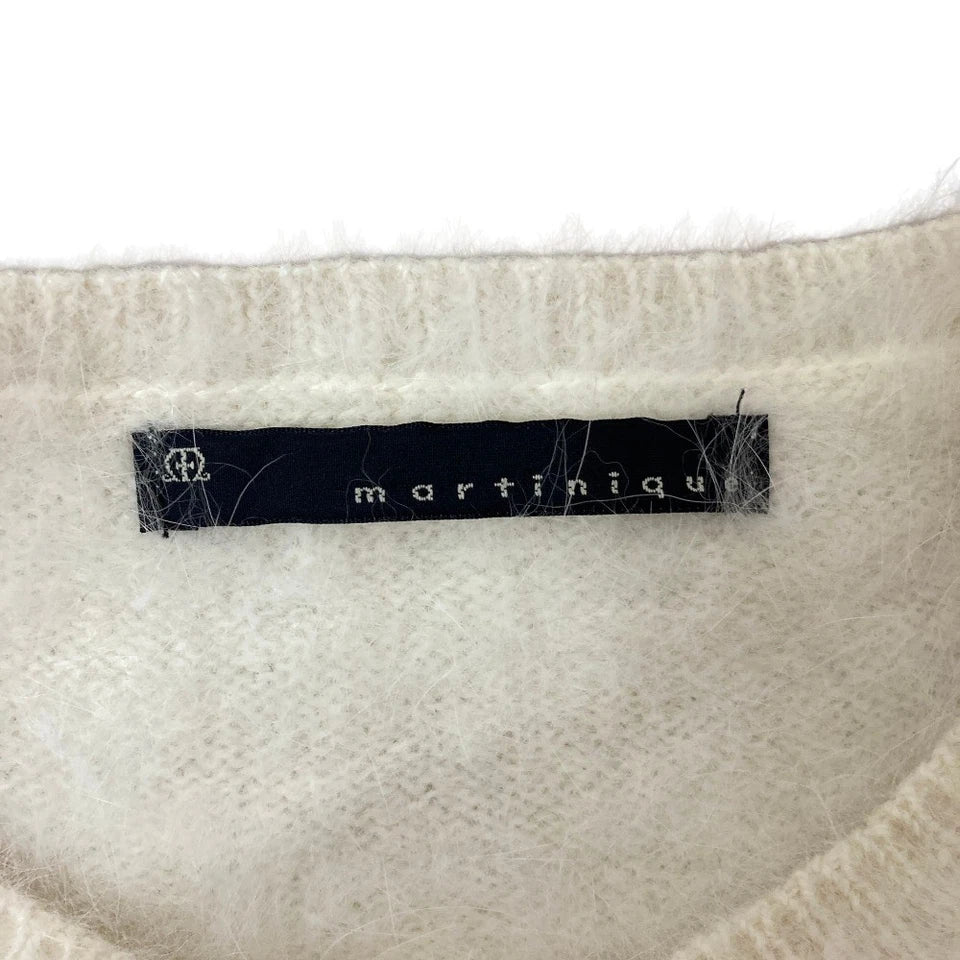 Martinique JAPAN. Off-White Angora Shaggy Knit Cardigan