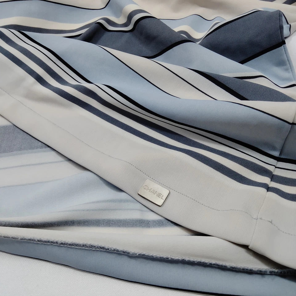Chanel Paris. Vintage Nylon Polyurethane Striped Shirt