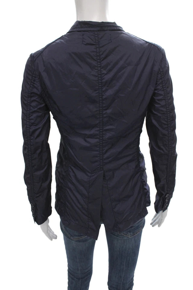 Comme Des Garcons JAPAN. Blue Nylon Button Long Sleeve Basic Jacket
