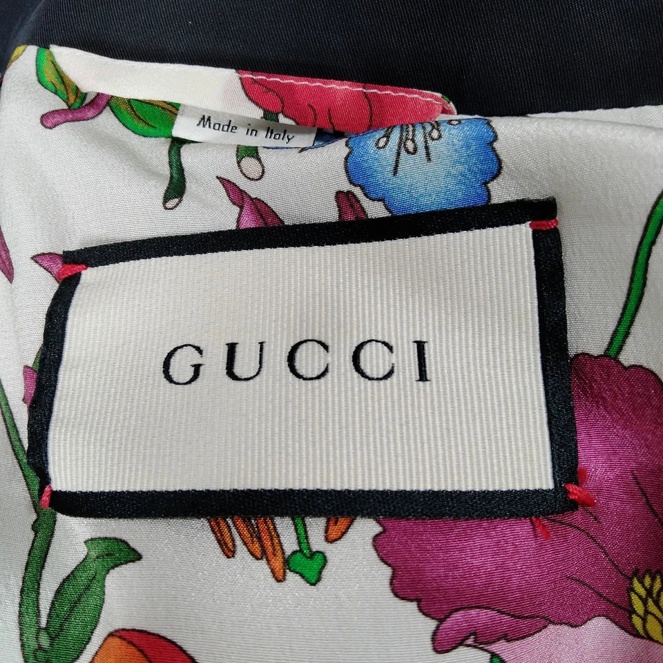 Gucci Italy. Vintage Black Cotton Nylon Rayon Coat