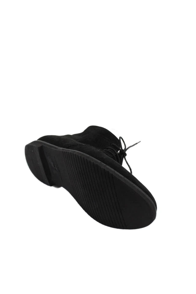 Manolo Blahnik Paris. Black Textured Lined Lace Up Mini Booties Size EUR 40.5