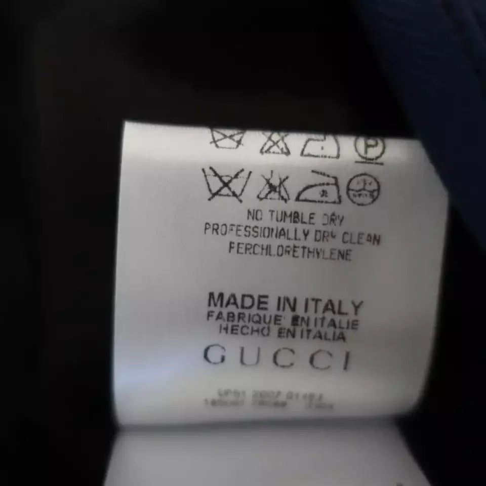 Gucci Italy. Vintage Tom Ford Bamboo Detail Pencil Navy Cotton Stretch Twill Skirt