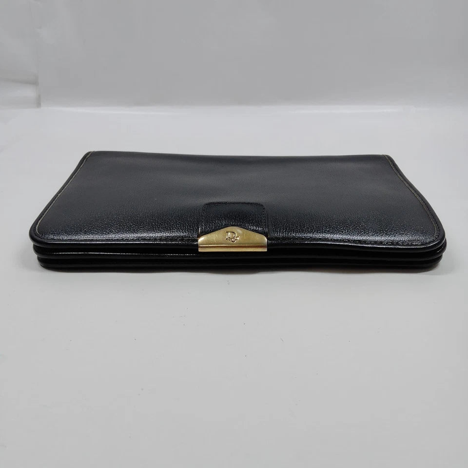 Christian Dior Paris. Vintage Black Leather Mini Shoulder Bag
