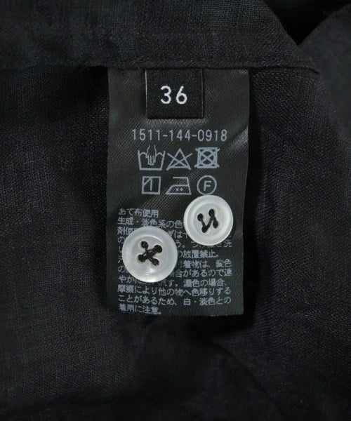 UNITED ARROWS JAPAN. Black Linen Button Up Long Sleeves Casual Shirt