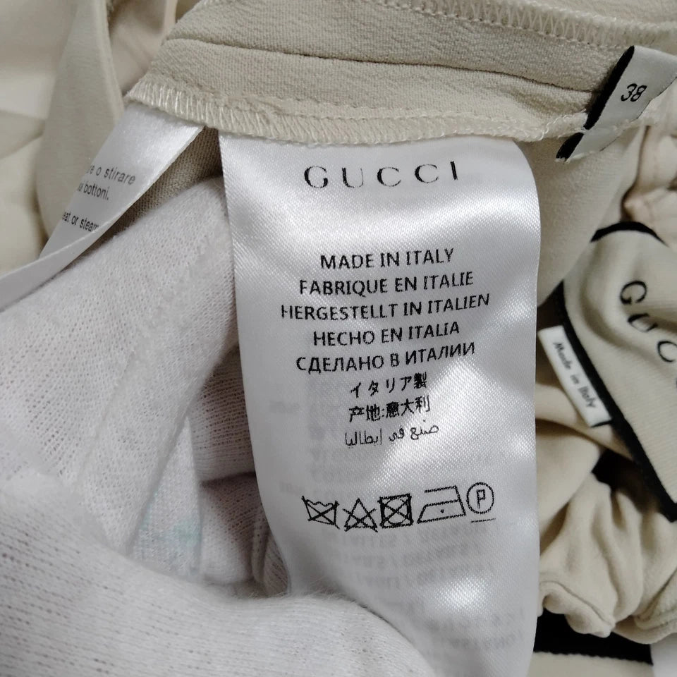 Gucci Italy. Vintage Wide Leg Rayon/Polyurethane Pants  w/ Red/Blue Stripe Accents on Reverse