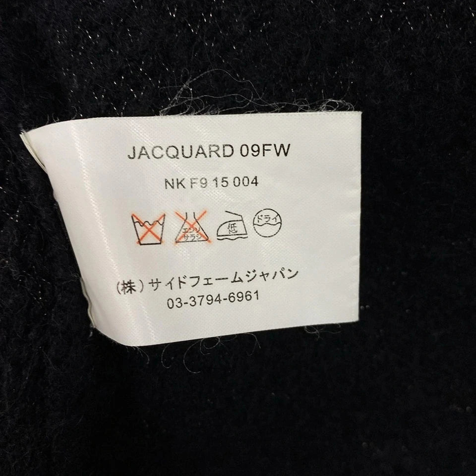 ANTEPRIMA ITALY. Black Abstract Knit Coat w/Hood