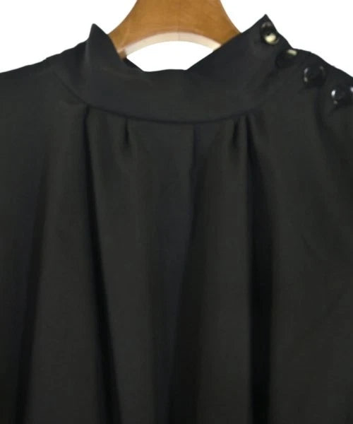 UNITED TOKYO JAPAN. Black Belted Polytech/Viscose Long Sleeve Dress