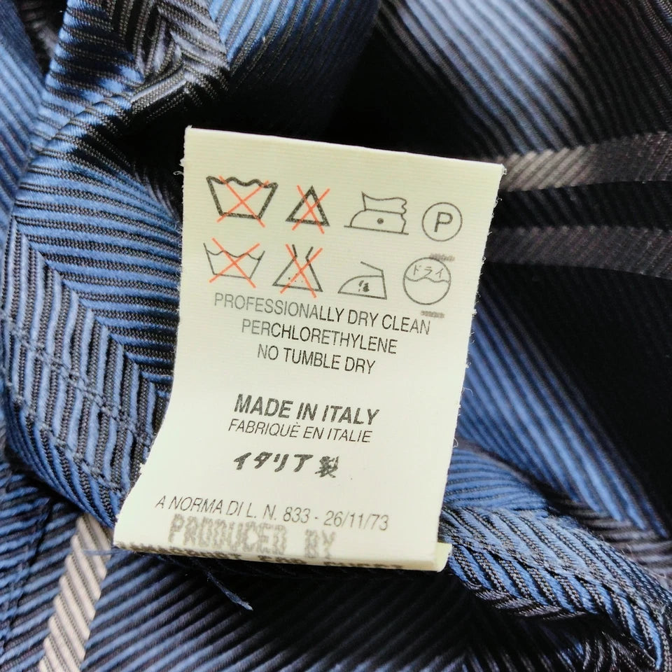 Gucci Italy. Navy Blue Acetate Silk Top