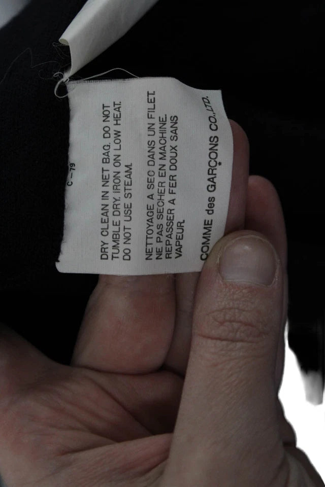 Comme Des Garcons Japan.  Dark Blue Long Sleeve Maxi Wool Sweater Dress