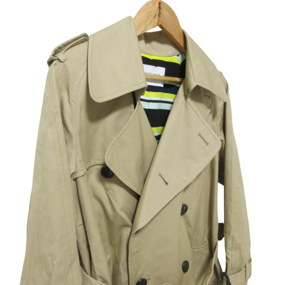 BEAUTIFUL PEOPLE X UNITED ARROWS JAPAN. Beige Cotton Belted Trench Coat