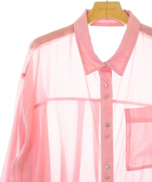 CIAOPANIC JAPAN. Pink Semi-Sheer Button Long Sleeve Casual Shirt