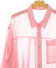 CIAOPANIC JAPAN. Pink Semi-Sheer Button Long Sleeve Casual Shirt