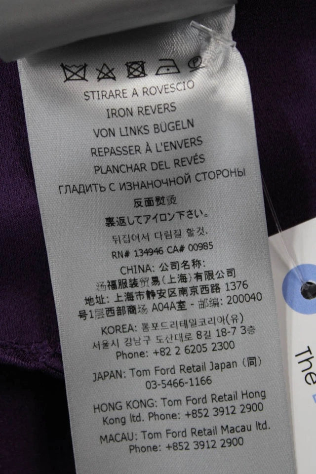 Tom Ford NY. Eggplant Color Collared Viscose/Rayon Long Sleeves Button Down Shirt