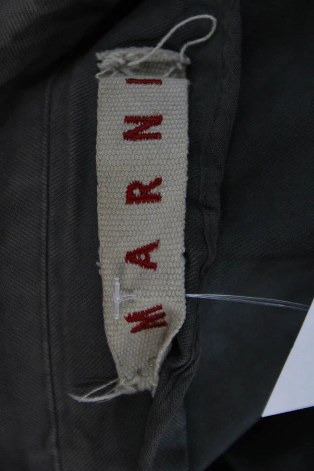 Marni Italy. Gray Long Sleeves Button Down Cropped Jacket