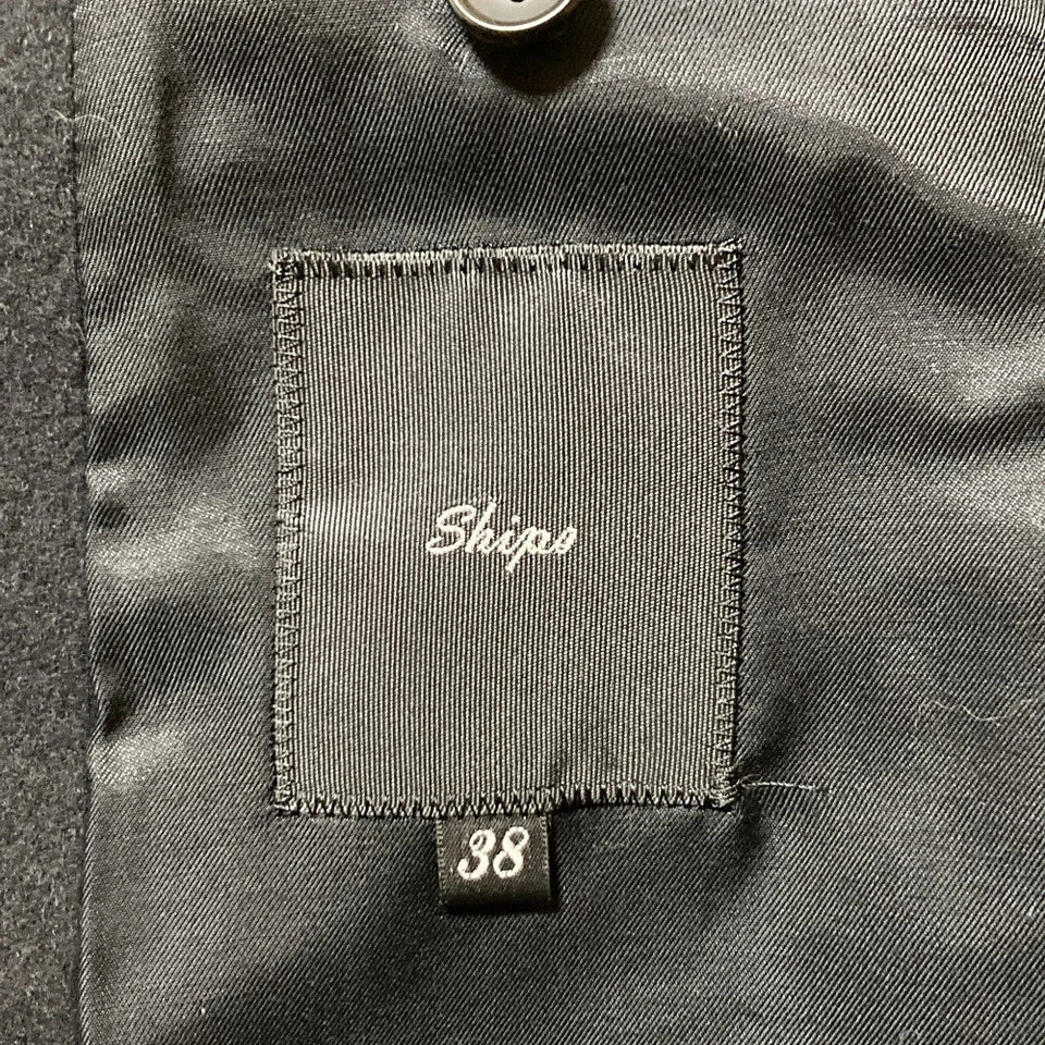 SHIPS JAPAN. Black Melton Chesterfield Coat
