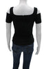 Alexander McQueen UK.  Black Square Neck Sleeveless Polyester Blouse