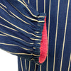 YAB-YUM JAPAN. Navy Stripe Pattern Cotton No-collar Long Coat/Dress