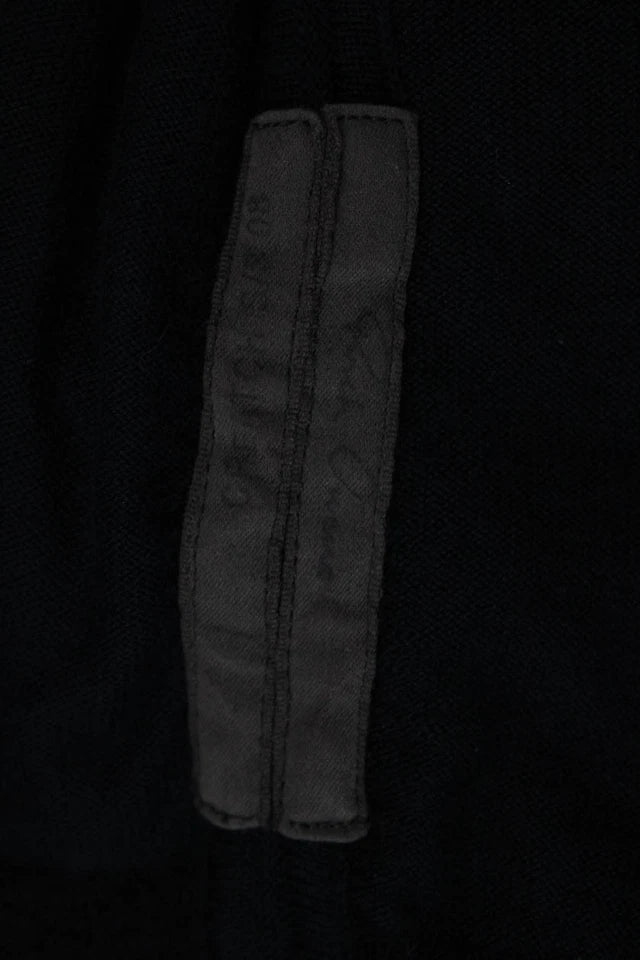 Rick Owens PARIS. Navy Cashmere Two-Toned Open Front Cardigan Sweater