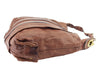 Chloe Paris. Brown Distressed Leather Large Shoulder Bag Goldplated Hardware