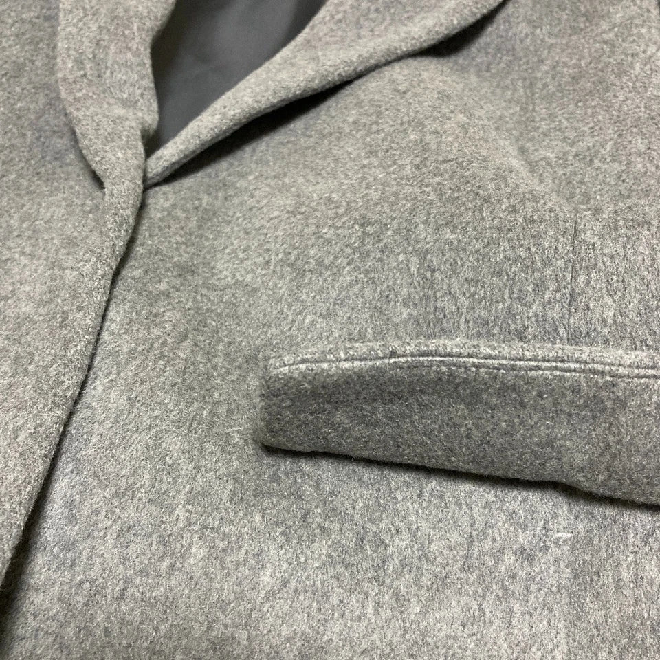 M-PREMIER JAPAN. GRAY WOOL LONG CHESTERFIELD COAT