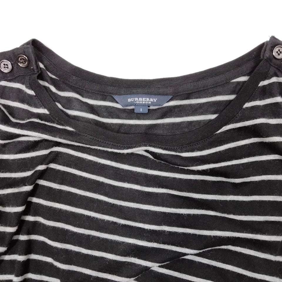 BURBERRY LONDON. Black/White Stripes Cotton Dress