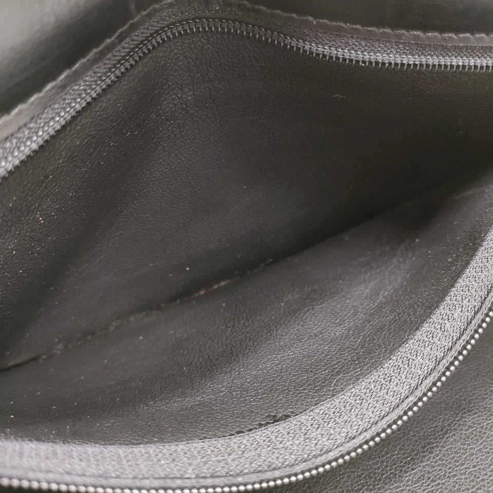 Christian Dior Paris. Black Leather Logo Shoulder Bag