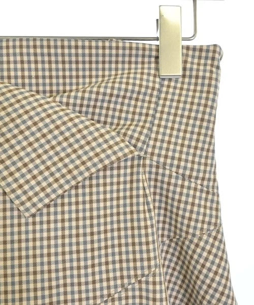 UNITED TOKYO JAPAN. Beige/Brown Checked Plaid Long/Maxi Length Skirt
