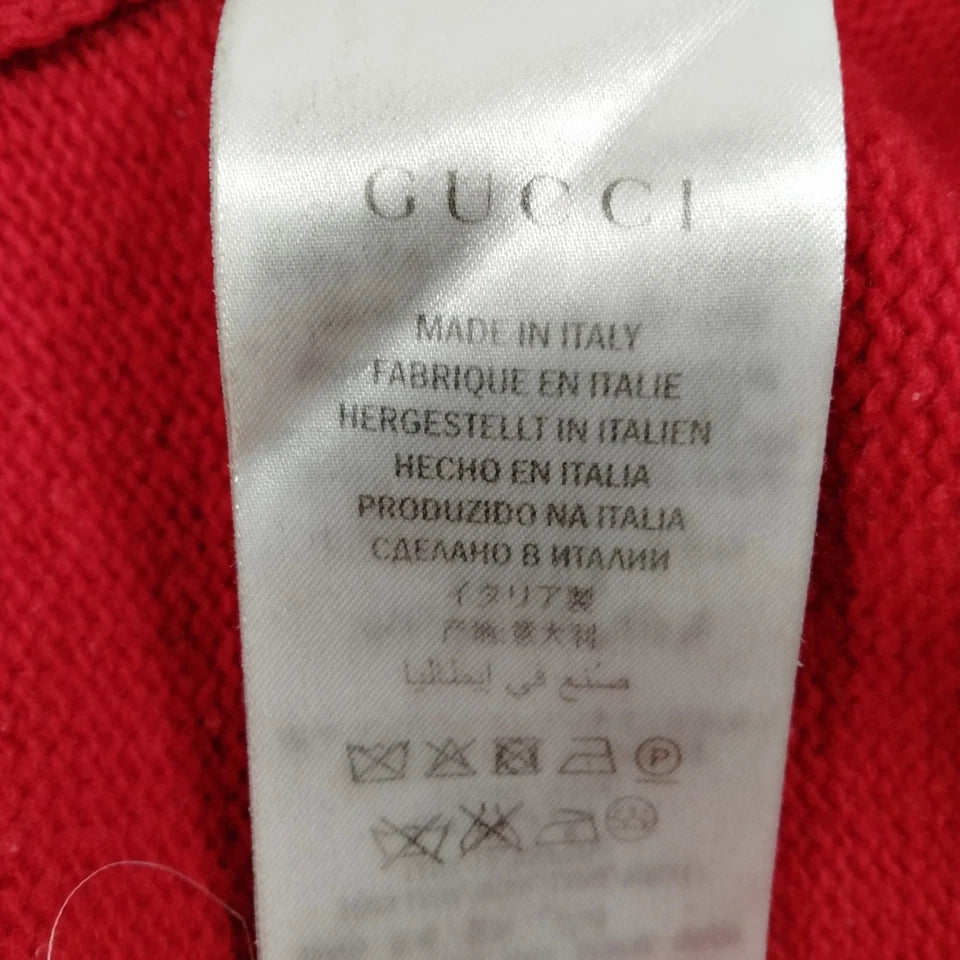 Gucci Italy. Red Illustration LOGO Wool Sweater Top