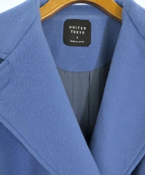 UNITED TOKYO JAPAN. Blue Wool Blend Belted Coat