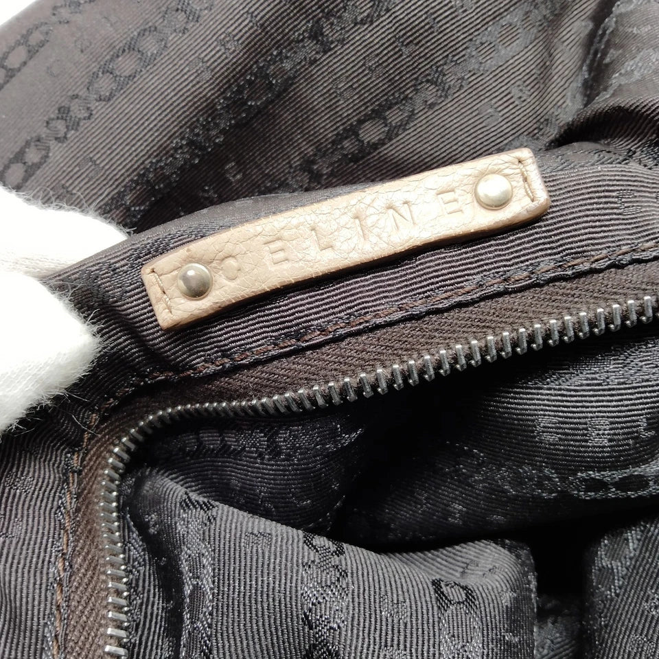 CELINE PARIS. Vintage Beige Leather Shoulder Bag / Hand Bag