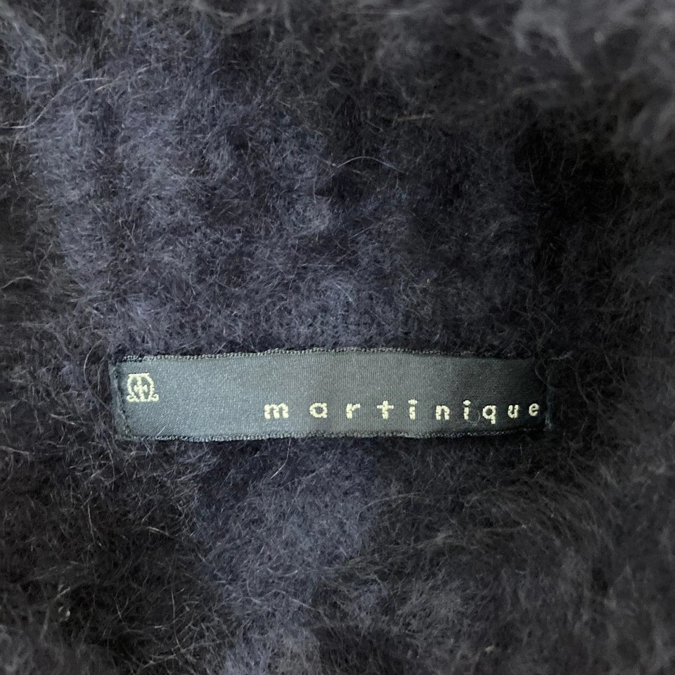 Martinique Japan. Mdnite Navy high-neck shaggy knit sweater