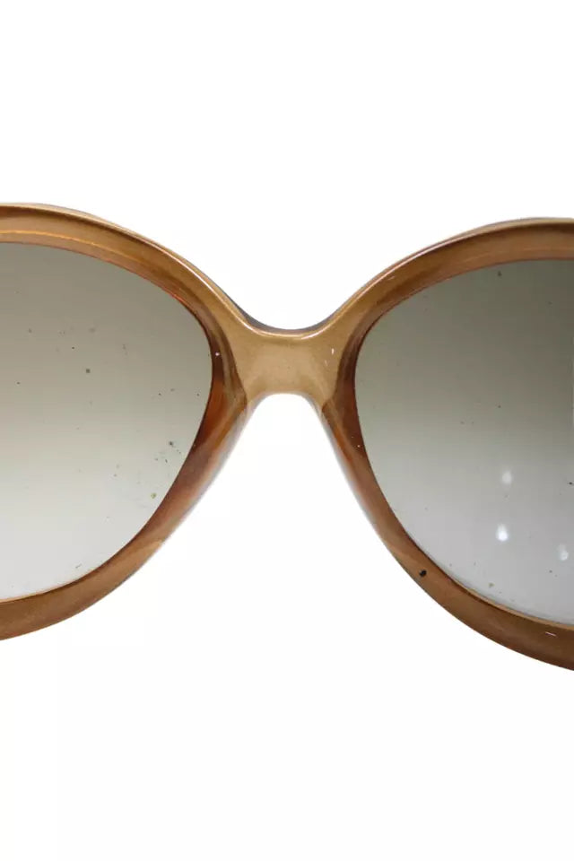 Fendi Italy. Vintage Mahogany Brown Acetate Oval Frame Large Lens Sunglasses