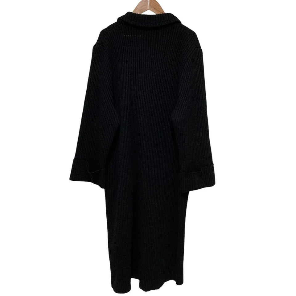 Toyoko Saito JAPAN. Black Knit Long Coat
