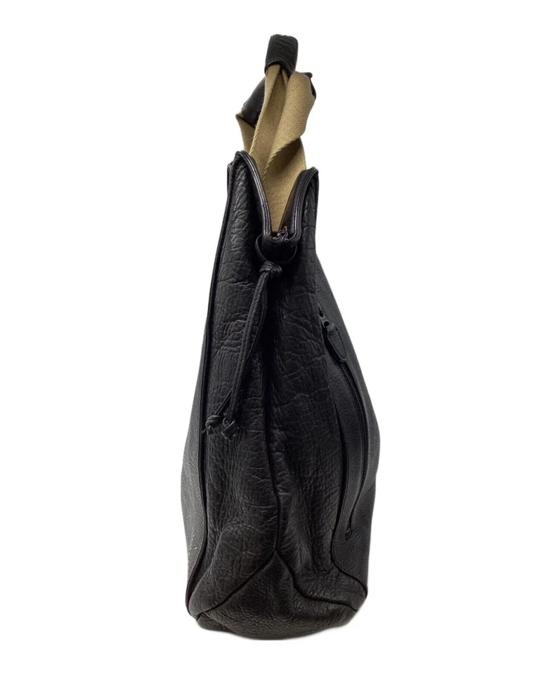 KITAMURA JAPAN. Black Lambskin Leather Handmade Shoulderbag