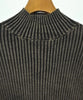 Ray Beams Japan. Vintage Mock Neck Ribbed Cotton BlackxBeige Sweater/Top