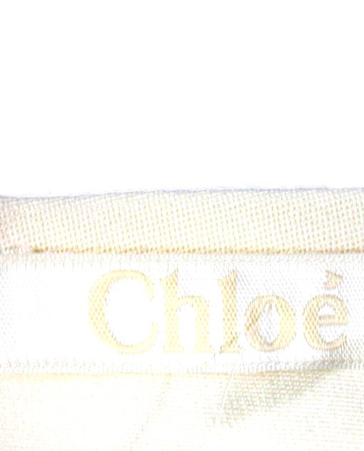 Chloe Paris. White Short Sleeve Crew Neck Lace Twill Shift Dress
