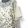 UNITED TOKYO JAPAN. Beige Tulle Embroidery Short Sleeve Top