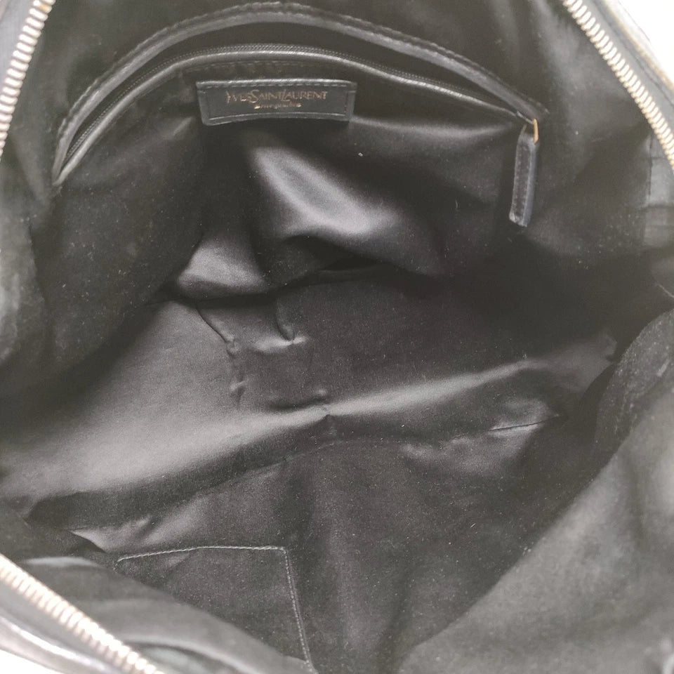 Yves Saint Laurent Paris. Classic Vintage Black Leather Shoulder Bag / Hand Bag