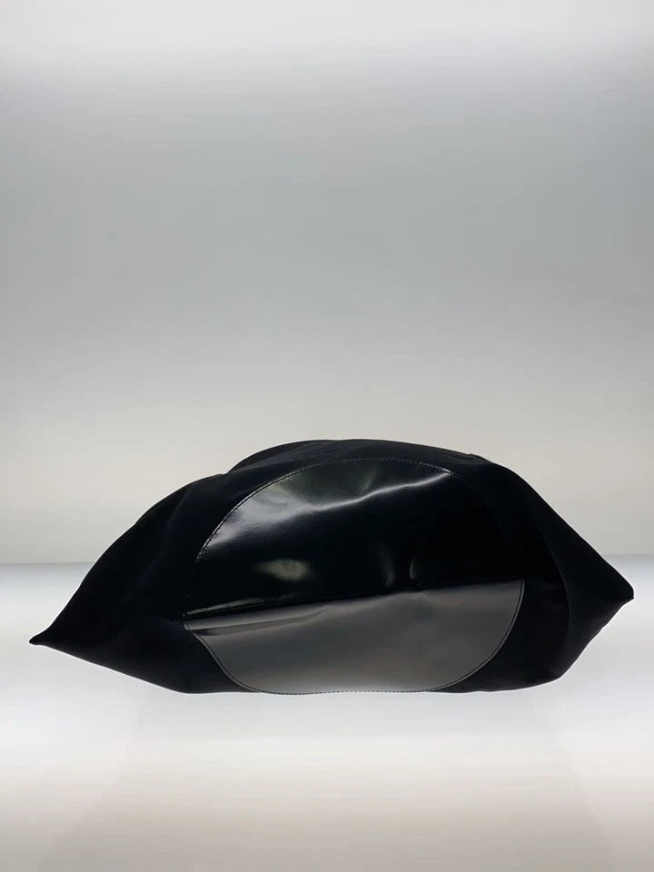 KAWA-KAWA JAPAN. Black Vinyl/Fabric Shoulder Bag / Tote Bag