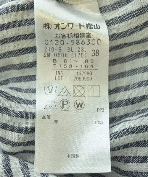23ku MY STANDARD JAPAN. WhitexBlack Stripe Pattern Button Down Long Sleeves Casual Shirt