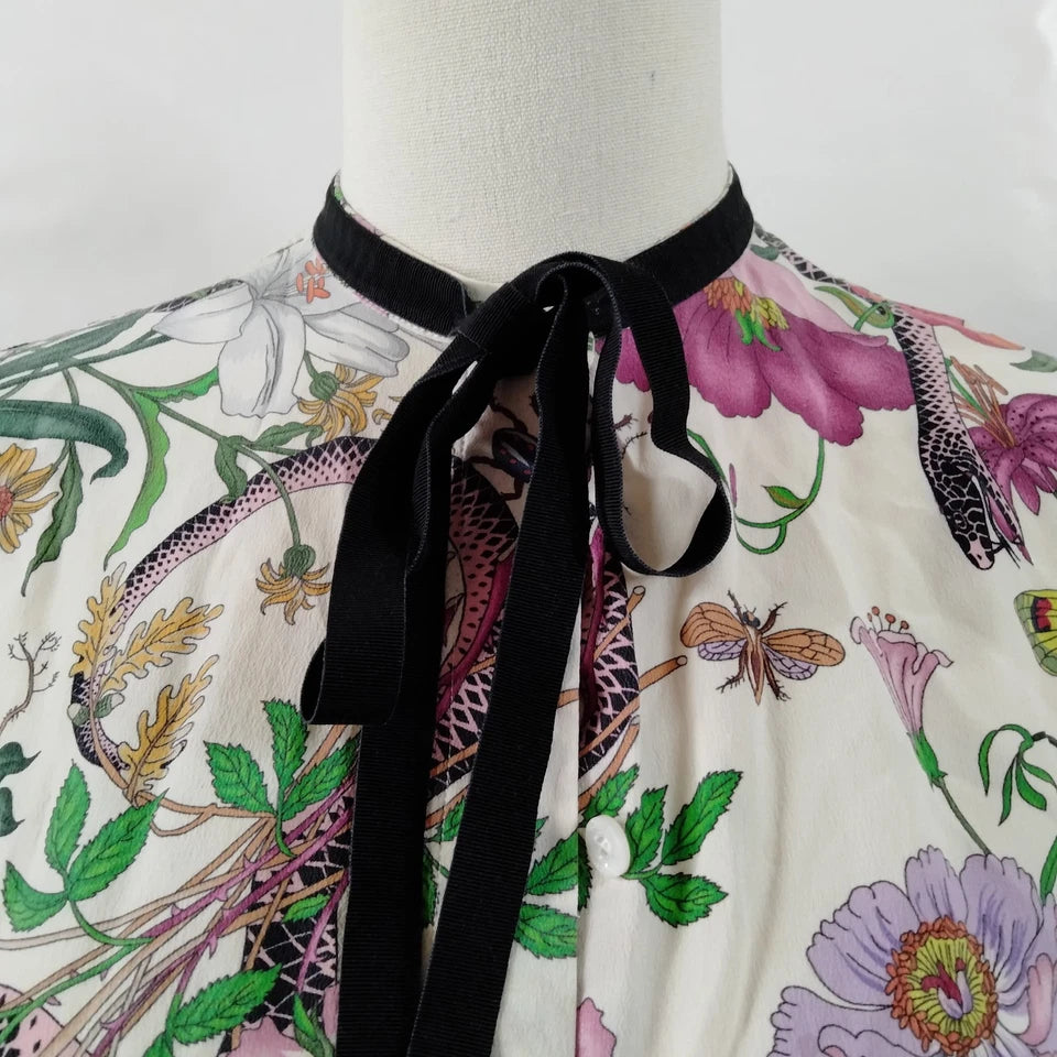 Gucci ITALY. Vintage Silk Rayon Cotton Top