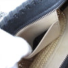 Stella McCartney UK. Beige Raffia/Black Vegan Leather Mini Silver Hardward Long Chain Shoulder Bag
