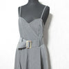 Noela Japan. Gray Volume Flare Belted Cami Slip Dress